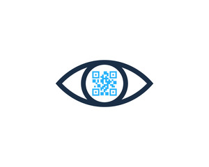 Eye Barcode Icon Logo Design Element