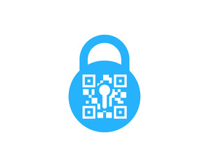 Lock Barcode Icon Logo Design Element