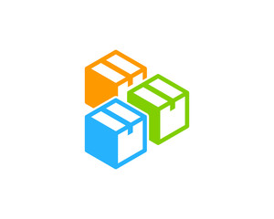 Colorful Box Icon Logo Design Element