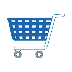 shopping cart icon over white background colorful design vector illustration