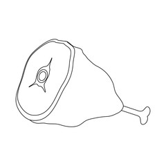 ham leg icon over white background vector illustration