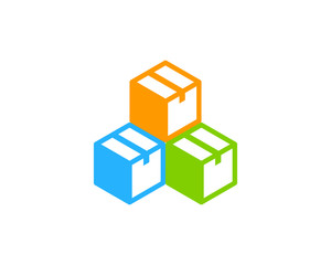 Color Box Icon Logo Design Element