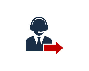 Forward Call Center Icon Logo Design Element