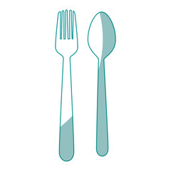spoon and fork icon over white background vector illustration
