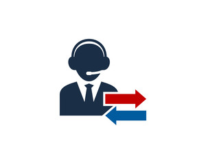 Call Center Icon Logo Design Element