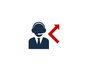 Misscall Call Center Icon Logo Design Element