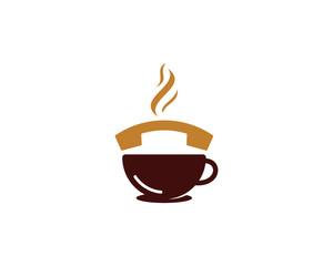 Coffee Call Icon Logo Design Element