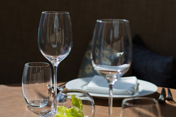 dish spoon fork on table at restaurant