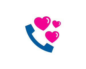Call Love Icon Logo Design Element