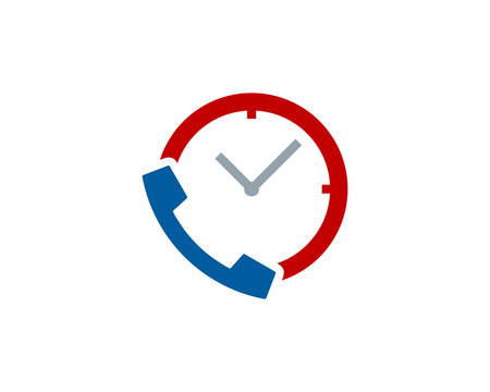 Time Call Icon Logo Design Element