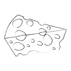 piece of cheese icon over white background vector illustration