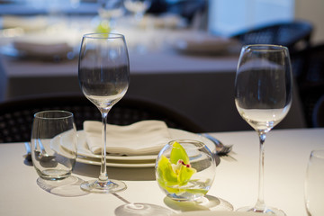 dish spoon fork on table at restaurant