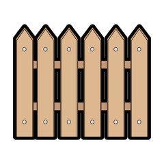wooden fence icon over white background vector illustration