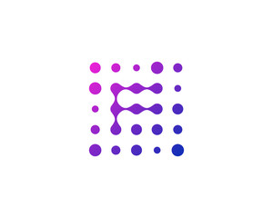 Dot Letter Square Shape Icon Logo Design Element