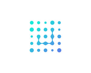 Dot Letter Square Shape Icon Logo Design Element