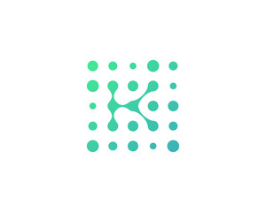 Dot Letter Square Shape Icon Logo Design Element