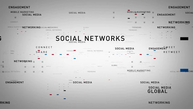 Keywords Social Media White - Important terms about social media pass through cyberspace. All clips are available in multiple color options. All clips loop seamlessly.