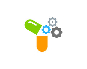 Gear Medicine Icon Logo Design Element
