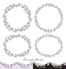 Light purple roses, decorative frames