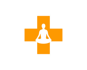 Yoga Medicine Icon Logo Design Element