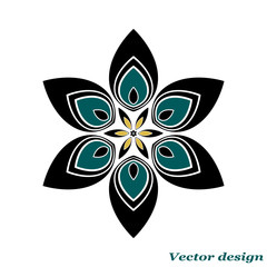 Orange and green geometric flower