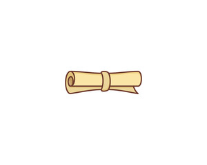 Paper Scroll Icon Logo Design Element
