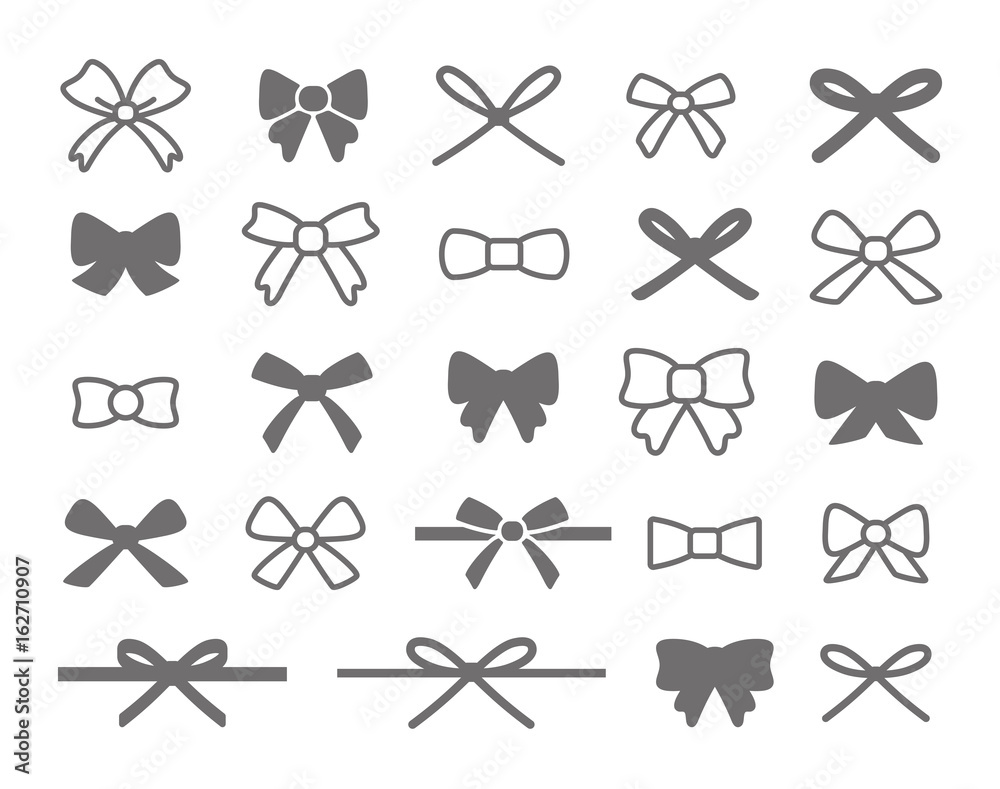 Wall mural Bow Icon Set