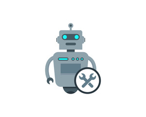 Repair Robot Icon Logo Design Element