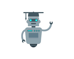 Robot Education Icon Logo Design Element