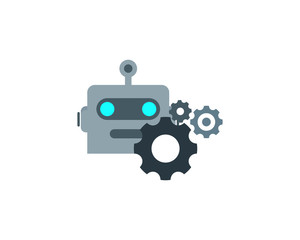 Robot Gear Icon Logo Design Element