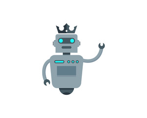 Robot King Icon Logo Design Element