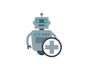 Robot Medic Icon Logo Design Element