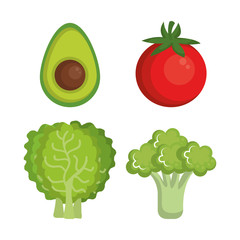 Healthy food icon set over white background vector illustration