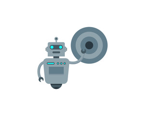 Robot Goal Icon Logo Design Element