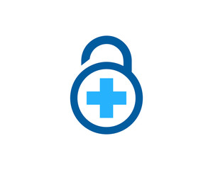 Obraz premium Medical Lock Icon Logo Design Element