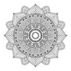 Beautiful mandala design flower design indian vector icon