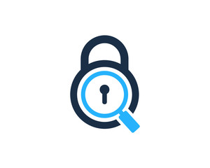 Lock Search Icon Logo Design Element