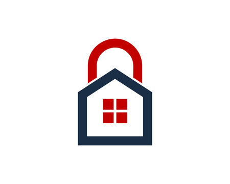 Lock House Icon Logo Design Element