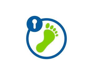 Lock Foot Icon Logo Design Element