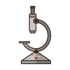 kawaii microscope icon over white background vector illustration