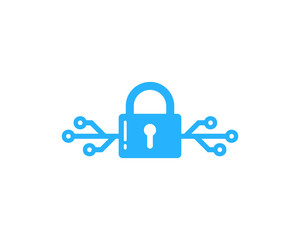 Digital Lock Icon Logo Design Element