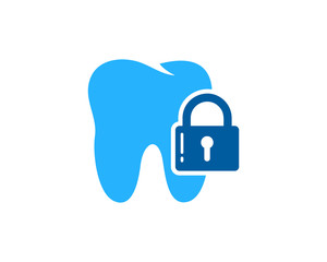 Dental Lock Icon Logo Design Element