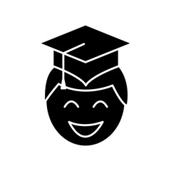 man with graduation cap icon over white background vector illustration
