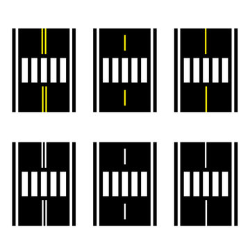 crosswalk on the road simple symbol vector