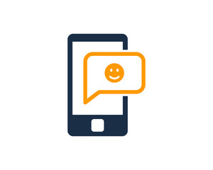 Mobile Happy Social Media Icon Logo Design Element