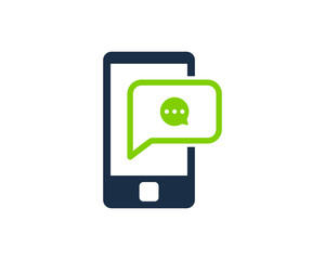 Mobile Commnet Social Media Icon Logo Design Element