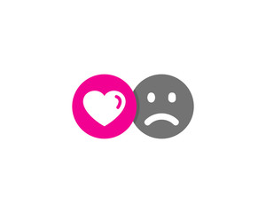 Obraz premium Love Sad Social Network Icon Logo Design Element
