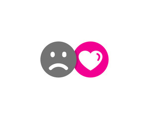 Sad Love Social Network Icon Logo Design Element