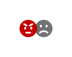 Angry Sad Social Network Icon Logo Design Element