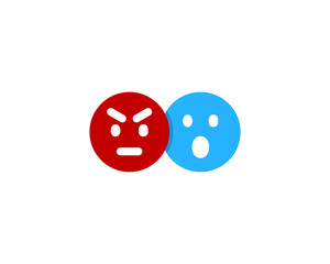 Angry Surprised Social Network Icon Logo Design Element